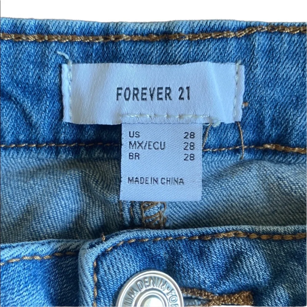 Forever 21 Frayed Bottom Skinny Jeans